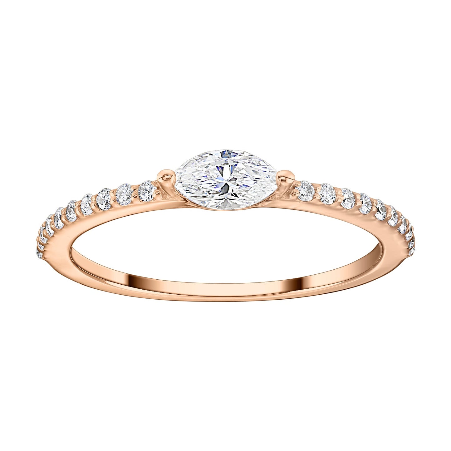 Gold Ring 14K (585) Mirage with Diamonds 0.35 ct - Pink