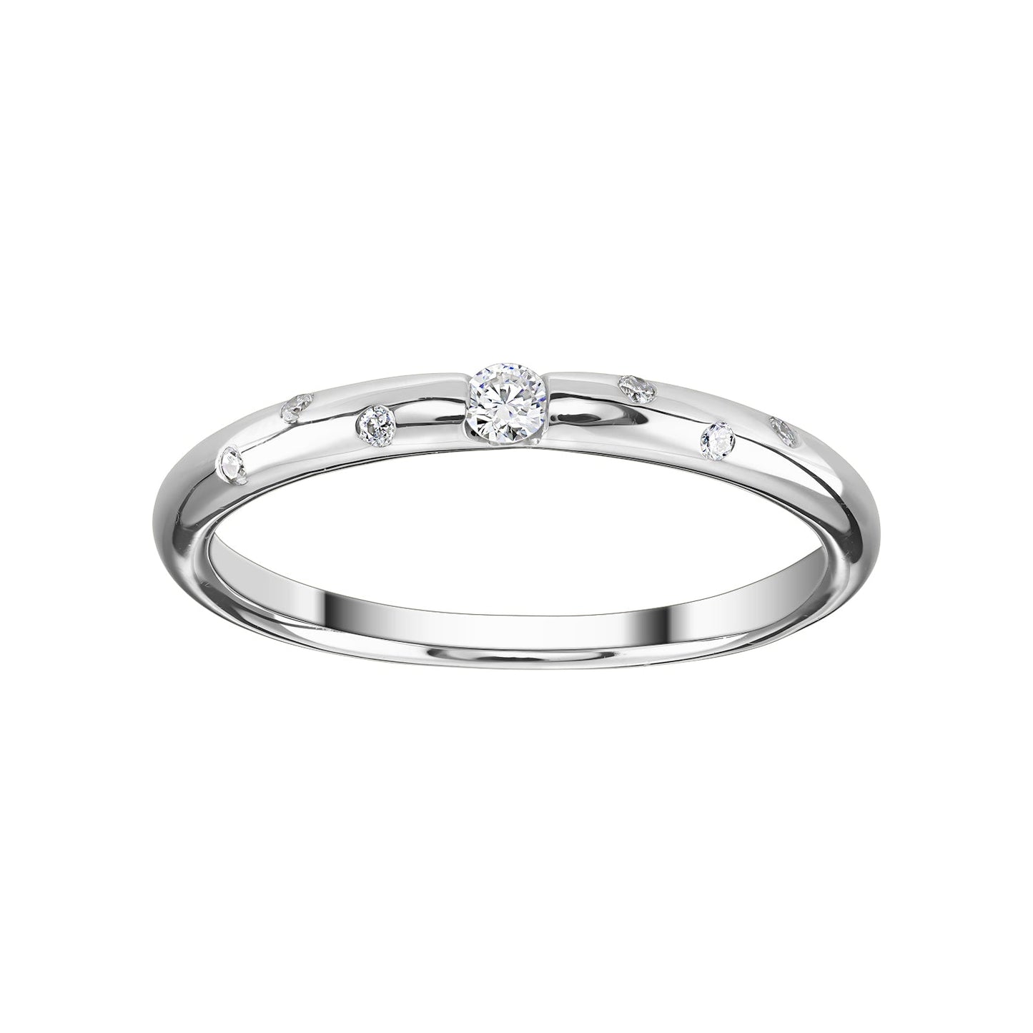 Gold Ring 14K (585) Caprice with Diamonds 0.10 ct - White
