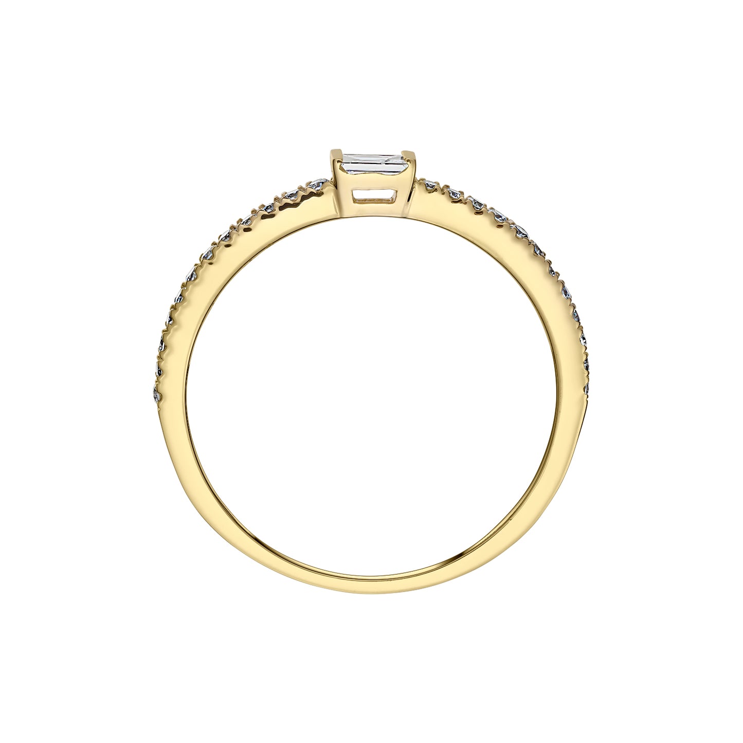 Gold Ring 14K (585) Enchant with Diamonds 0.17 ct - Gold