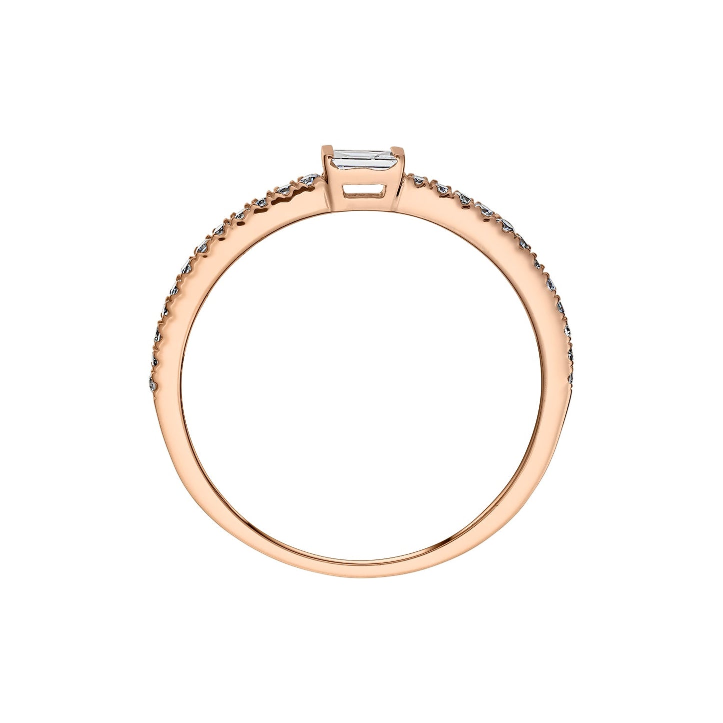 Gold Ring 14K (585) Enchant with Diamonds 0.17 ct - Pink