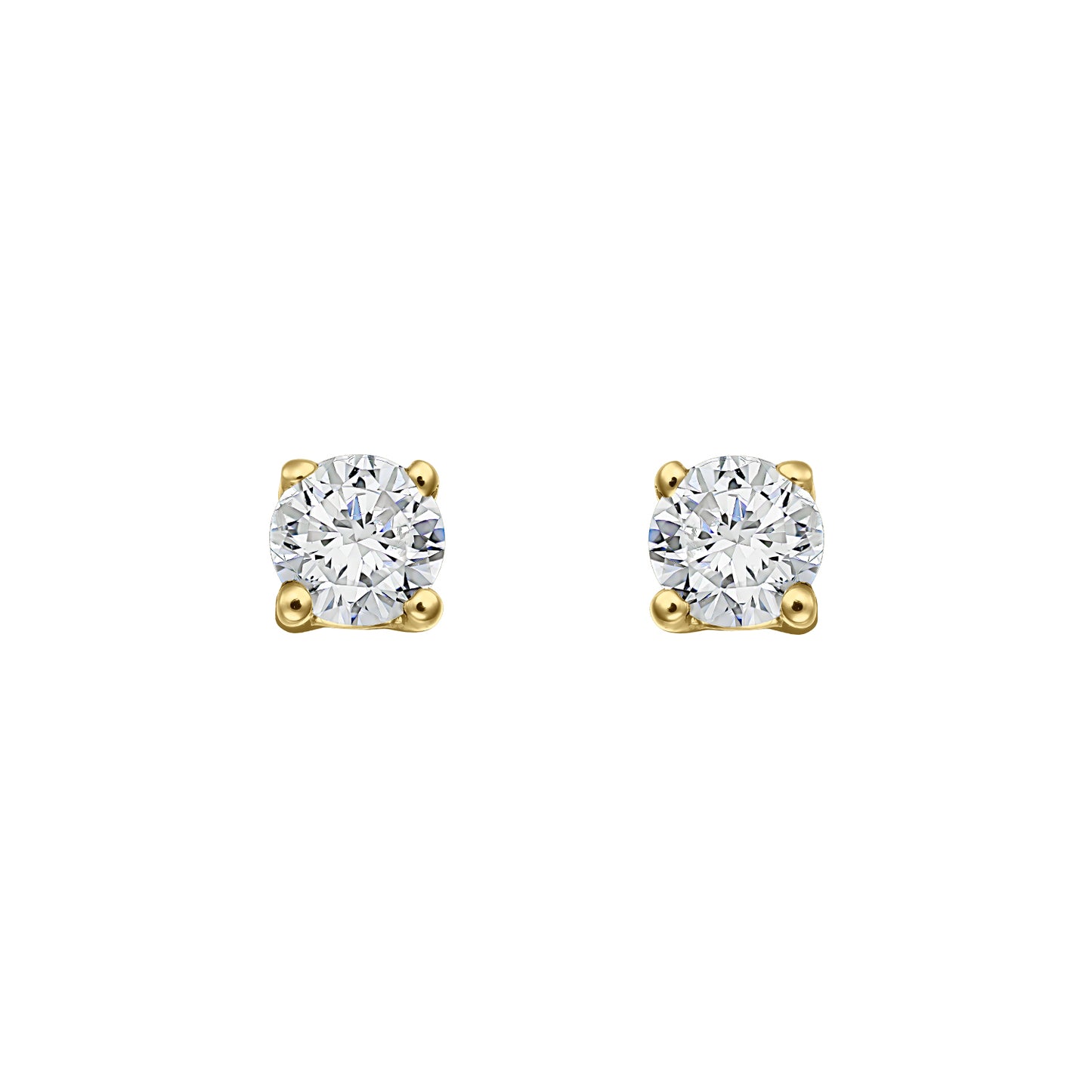 Gold Studs 14K (585) Bliss with Diamonds 0.20 ct - Gold