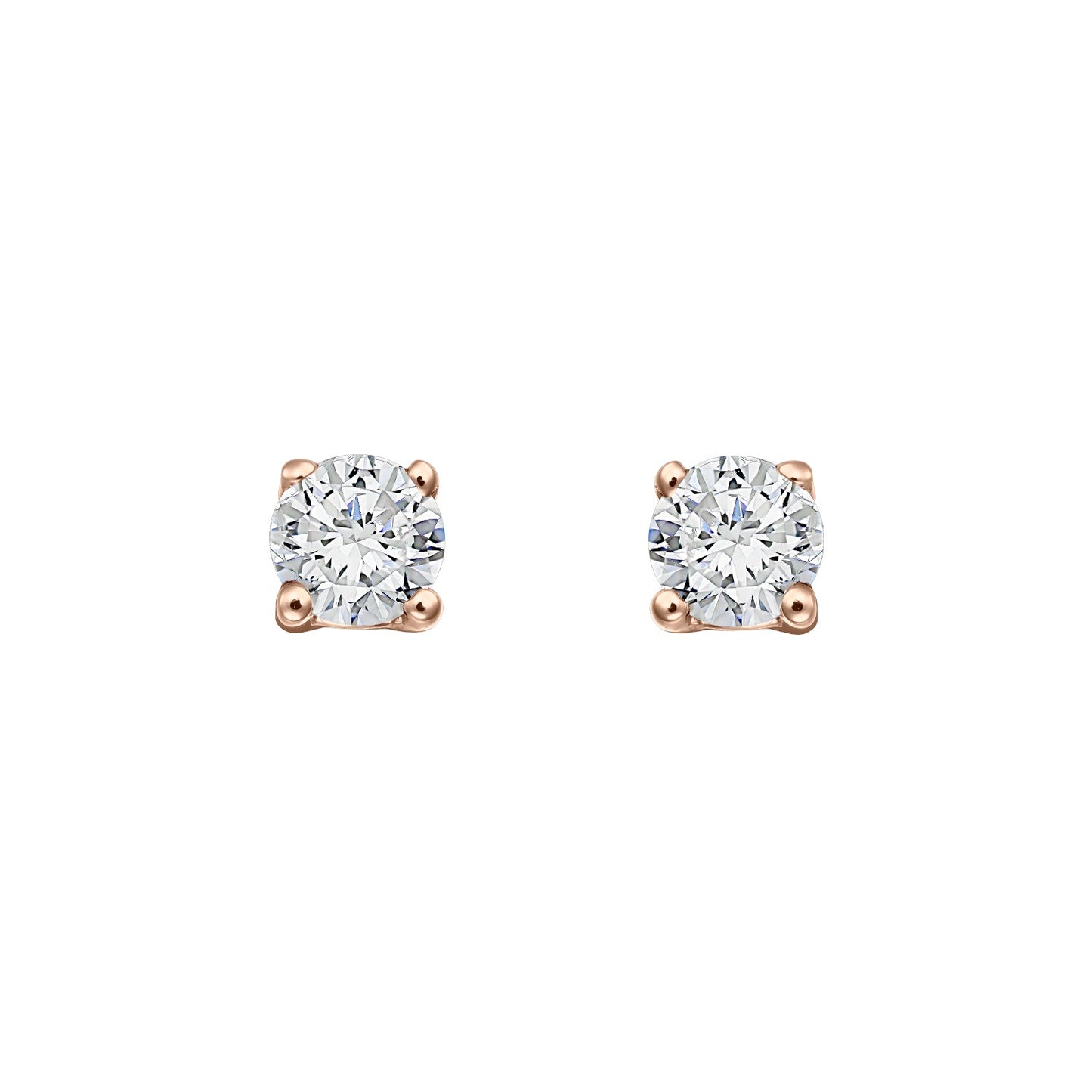 Gold Studs 14K (585) Bliss with Diamonds 0.20 ct - Pink