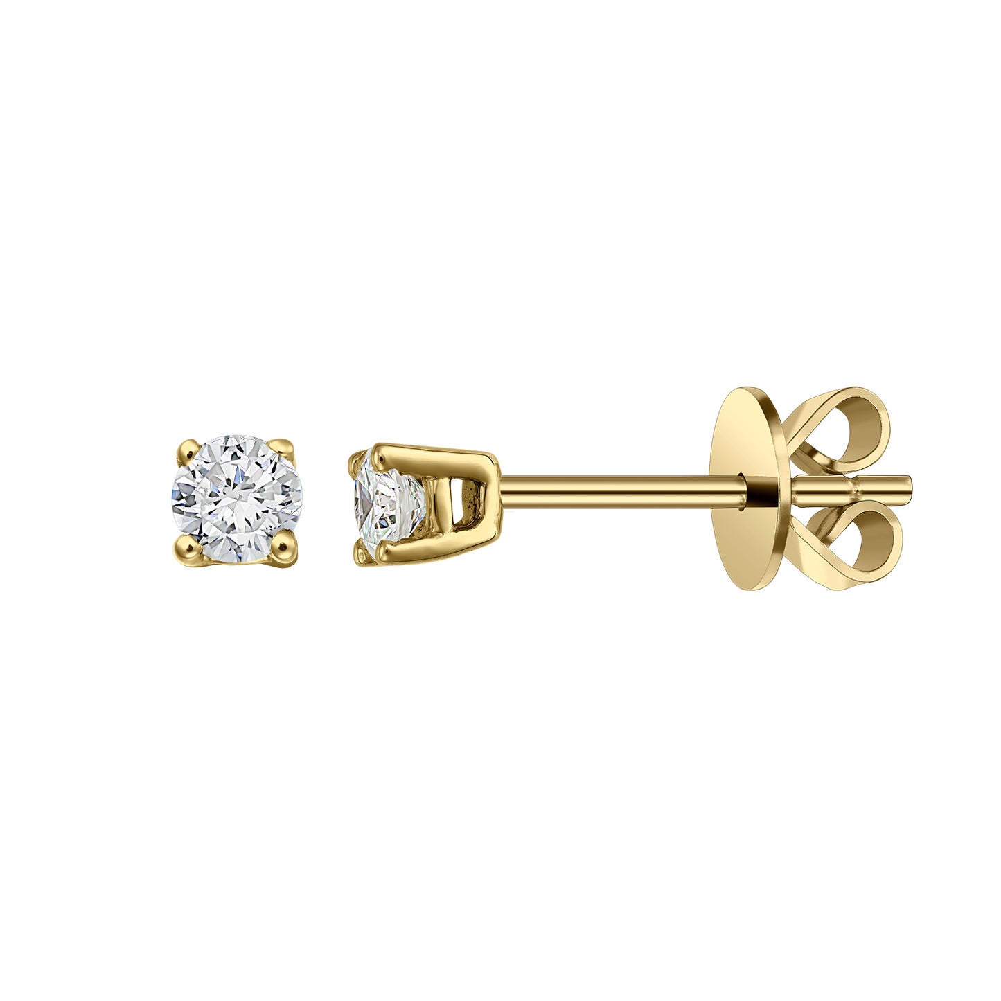 Gold Studs 14K (585) Bliss with Diamonds 0.20 ct - Gold