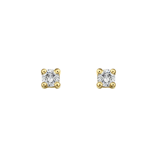 Gold Studs 14K (585) Bliss with Diamonds 0.10 ct - Gold