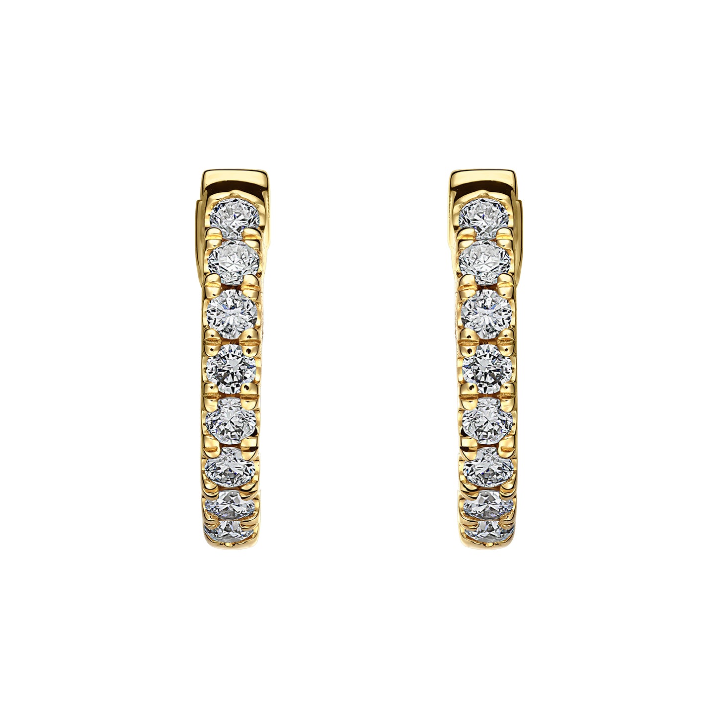 Gold Hoops 14K (585) Idyll with Diamonds 0.25 ct - Gold