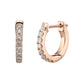 Gold Hoops 14K (585) Idyll with Diamonds 0.25 ct - Pink