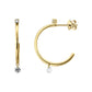 Gold Hoops 14K (585) Lissome with Diamonds 0.33 ct - Gold