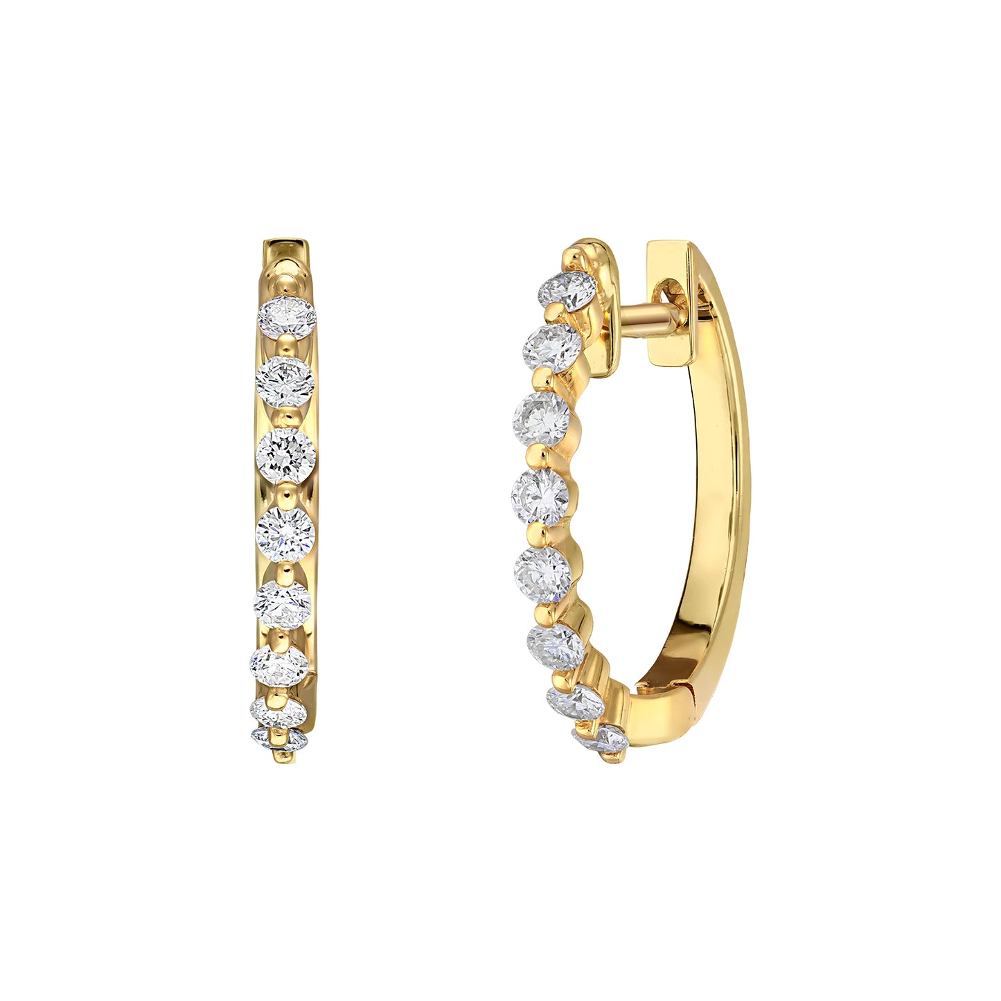 Gold Hoops 14K (585) Misty with Diamonds 0.40 ct - Gold