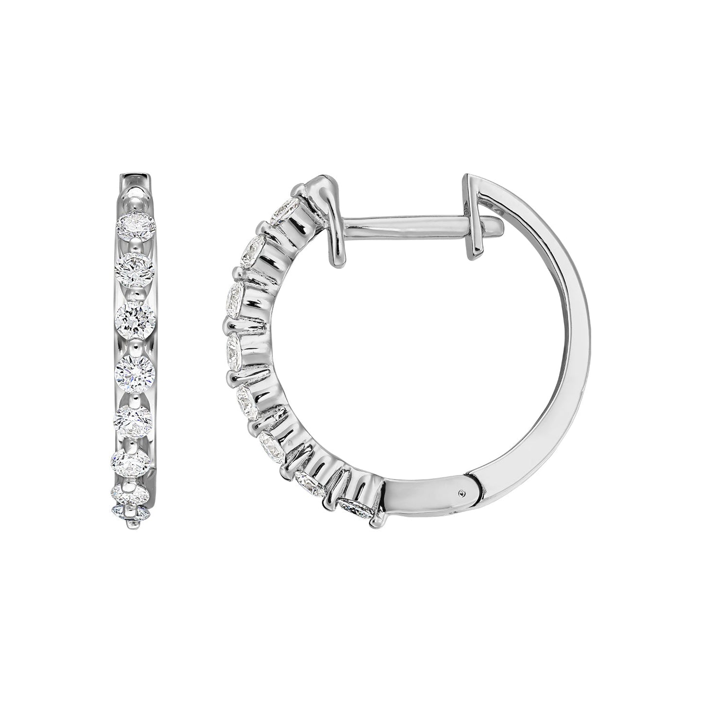 Gold Hoops 14K (585) Misty with Diamonds 0.40 ct - White