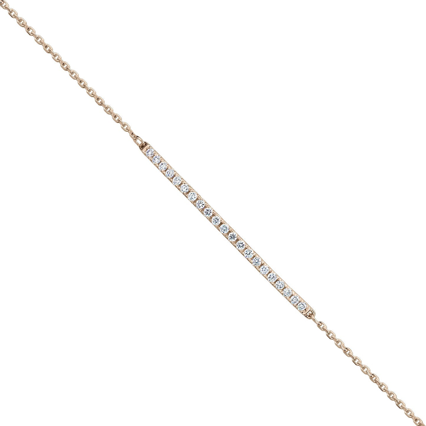 Gold Bracelet 14K (585) Stun with Diamonds 0.17 ct - Pink