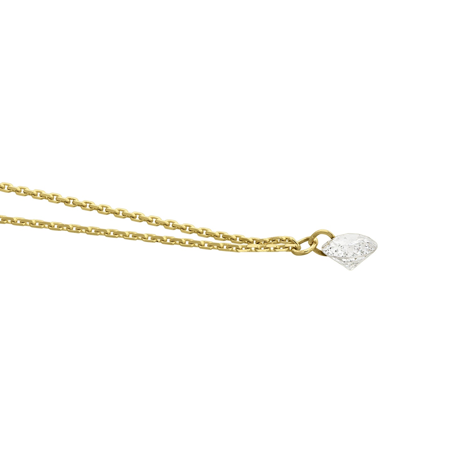 Gold Necklace 14K (585) Wispy with Diamonds 0.07 ct - Gold