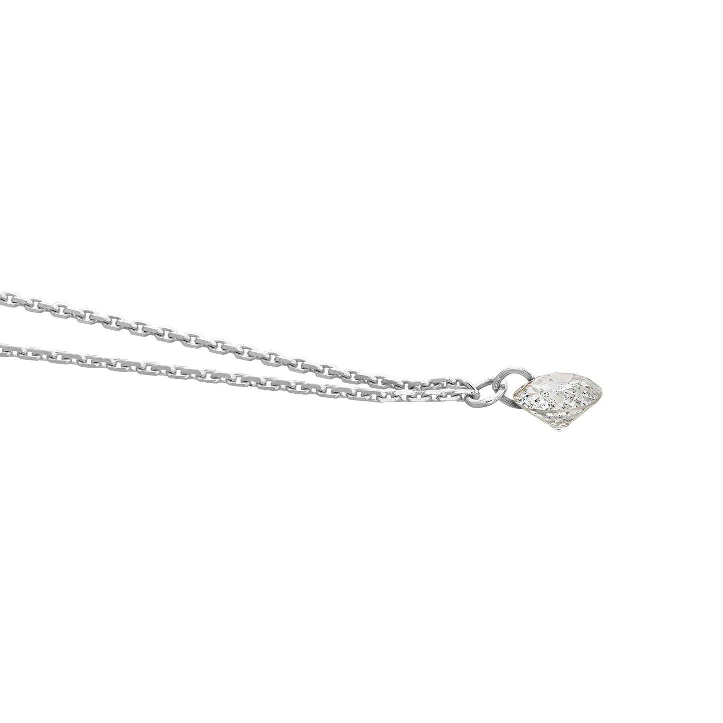 Gold Necklace 14K (585) Wispy with Diamonds 0.07 ct - White