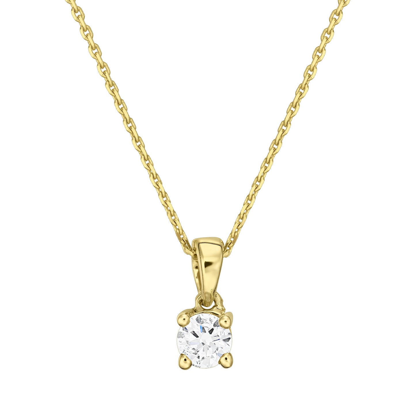 Gold Necklace 14K (585) Demure with Diamonds 0.10 ct - Gold