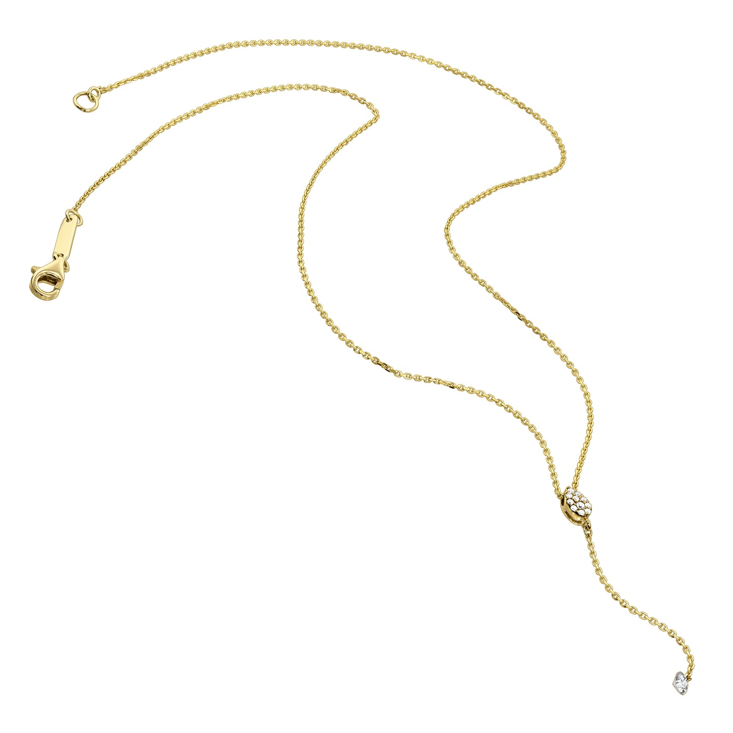 Gold Necklace 14K (585) Dazzle with Diamonds 0.15 ct - Gold