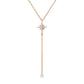 Gold Necklace 14K (585) Celestial with Diamonds 0.15 ct - Pink