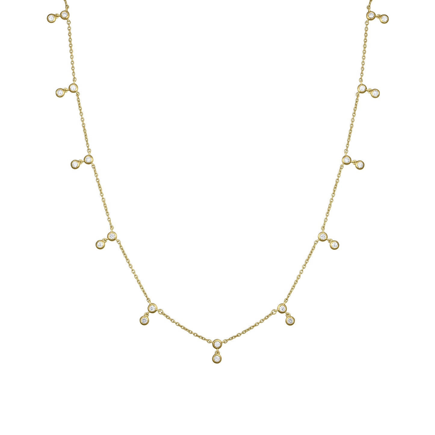 Gold Necklace 14K (585) Eden with Diamonds 0.55 ct - Gold
