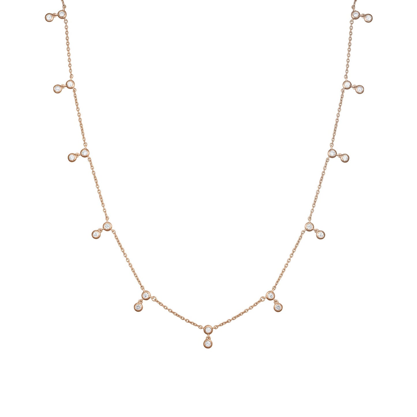 Gold Necklace 14K (585) Eden with Diamonds 0.55 ct - Pink