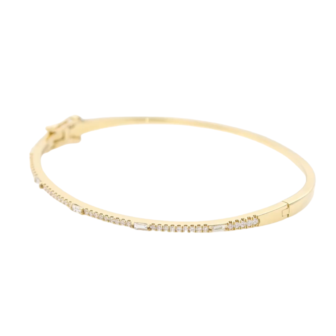 Gold Bangle 14K (585) Lure with Diamonds 0.55 ct - Gold Gold Bangle 14K (585) Lure with Diamonds 0.55 ct - Gold